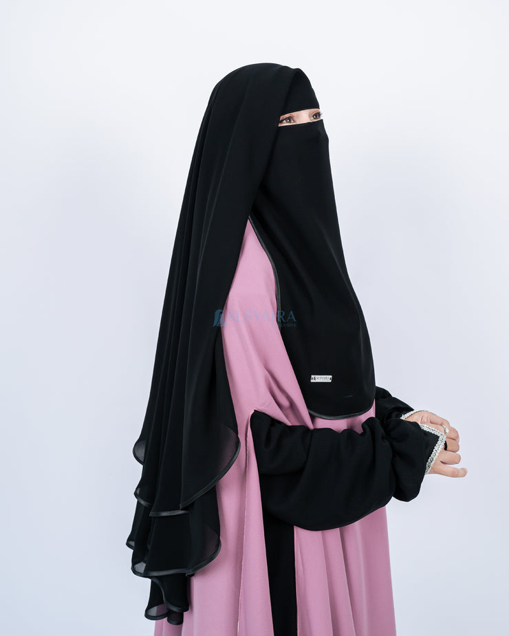 Niqab Yaman Bisban 2 Layer Size M Sifon Jetblack Alsyahra Exclusive