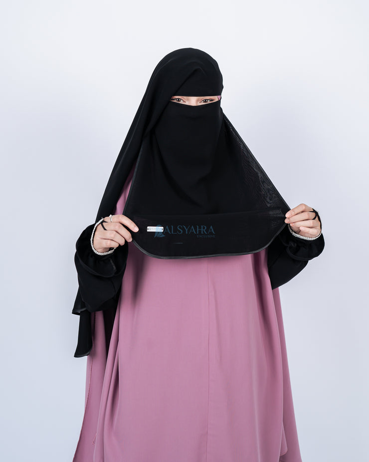 Niqab Yaman Bisban 2 Layer Size M Sifon Jetblack Alsyahra Exclusive