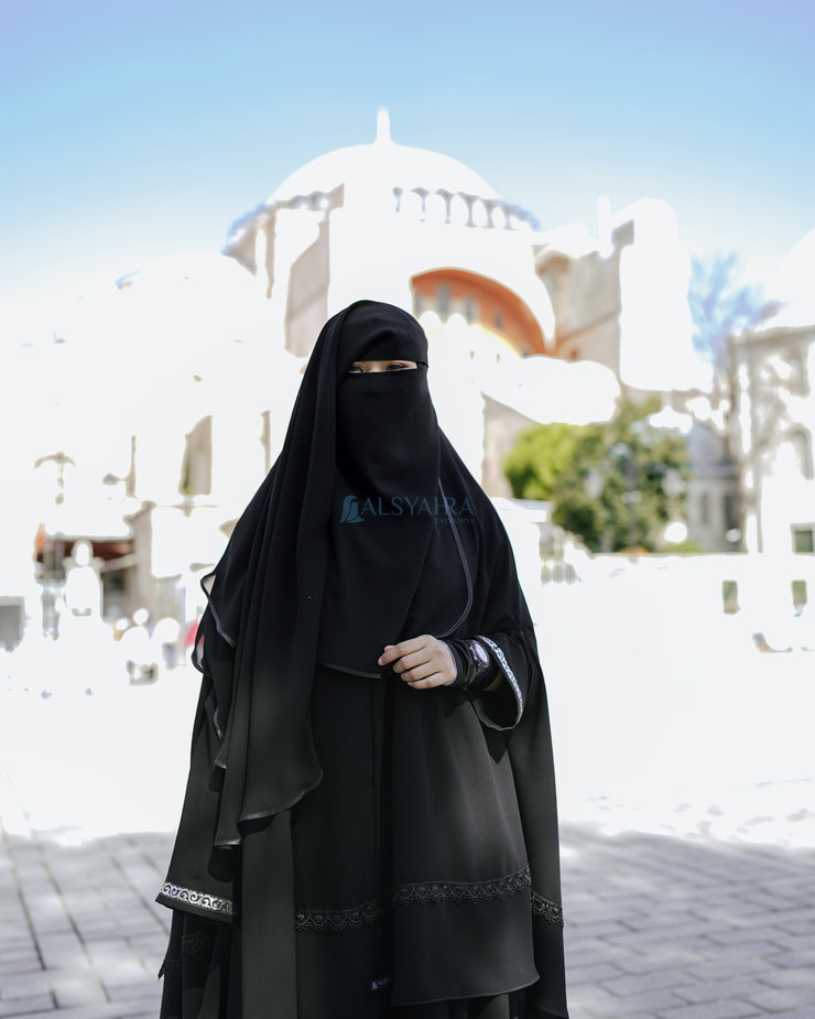 Niqab Yaman Bisban 2 Layer Size M Sifon Jetblack Alsyahra Exclusive