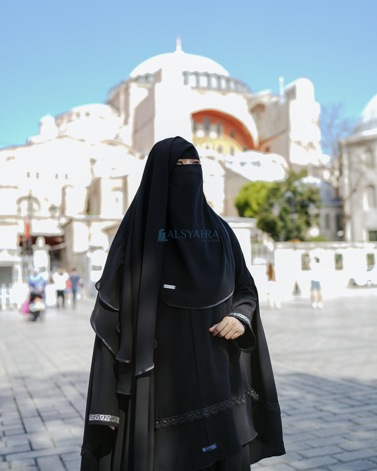 Niqab Yaman Bisban 2 Layer Size M Sifon Jetblack Alsyahra Exclusive