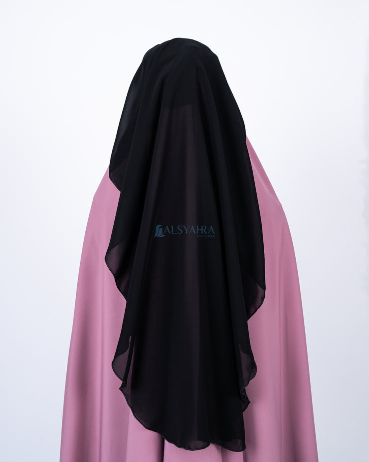 Alsyahra Exclusive Niqab Yaman Nose String Sifon Silk Jetblack
