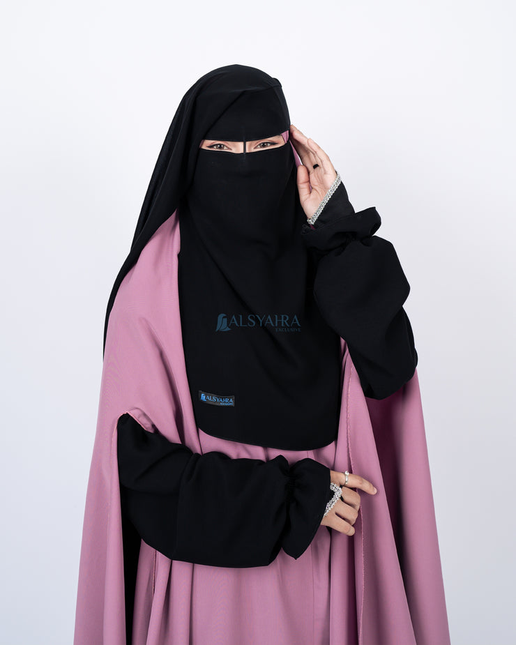 Alsyahra Exclusive Niqab Yaman Nose String Sifon Silk Jetblack