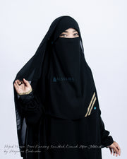 Alsyahra Exclusive Niqab Yaman Poni Kancing Raudhah Kiswah Sifon Silk Jetblack
