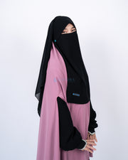 Niqab Yaman Poni Kancing Raudhah Sifon Jetblack by Alsyahra Exclusive