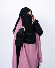 Niqab Yaman Poni Kancing Raudhah Sifon Jetblack by Alsyahra Exclusive