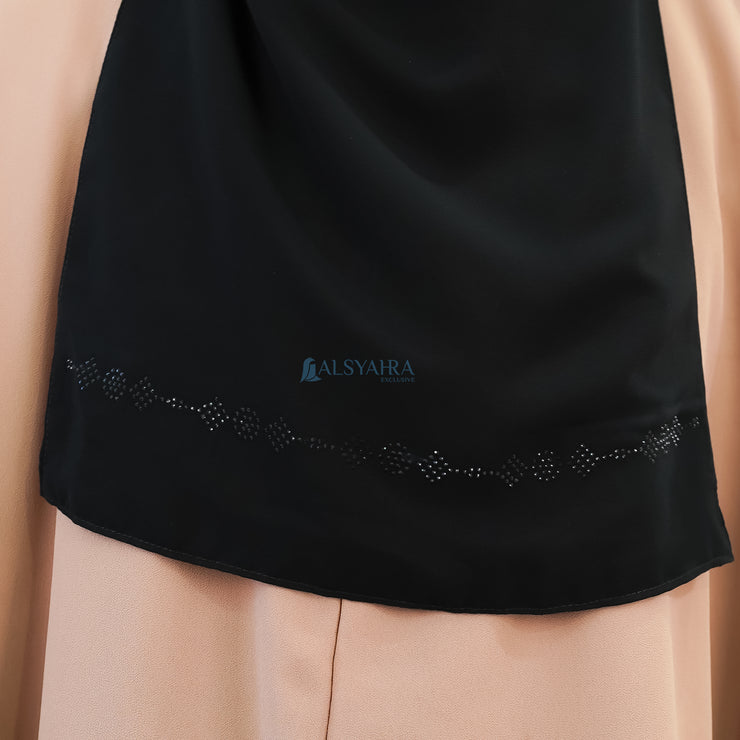 Alsyahra Exclusive Niqab Yaman Poni Raudhah Anatolia Sifon Silk Jetblack