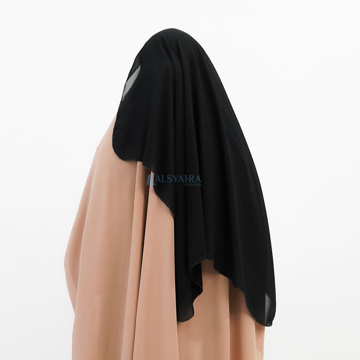 Alsyahra Exclusive Niqab Yaman Poni Raudhah Anatolia Sifon Silk Jetblack