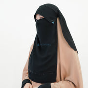 Alsyahra Exclusive Niqab Yaman Poni Raudhah Anatolia Sifon Silk Jetblack