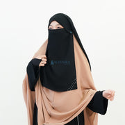 Alsyahra Exclusive Niqab Yaman Poni Raudhah Andalusia Sifon Silk Jetblack