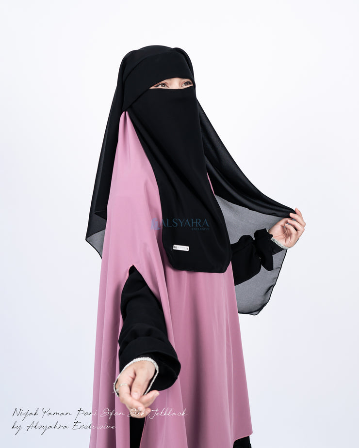 Niqab New Yaman Poni Sifon Jetblack Alsyahra Exclusive