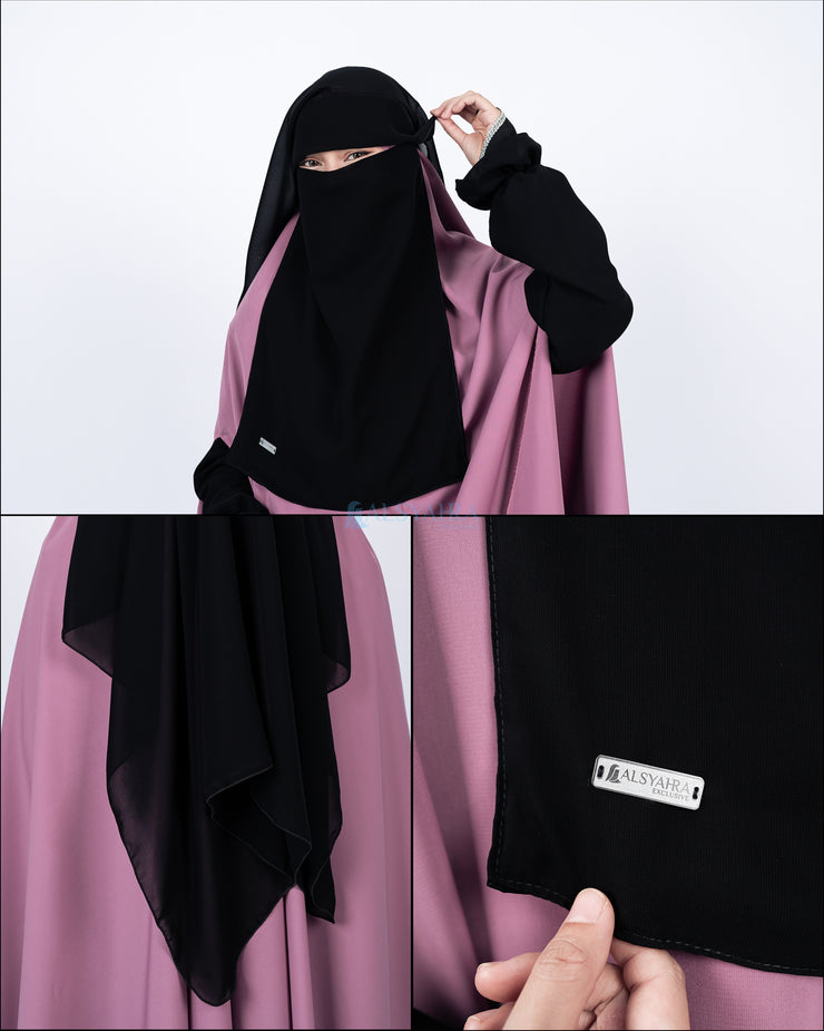 Niqab New Yaman Poni Sifon Jetblack Alsyahra Exclusive