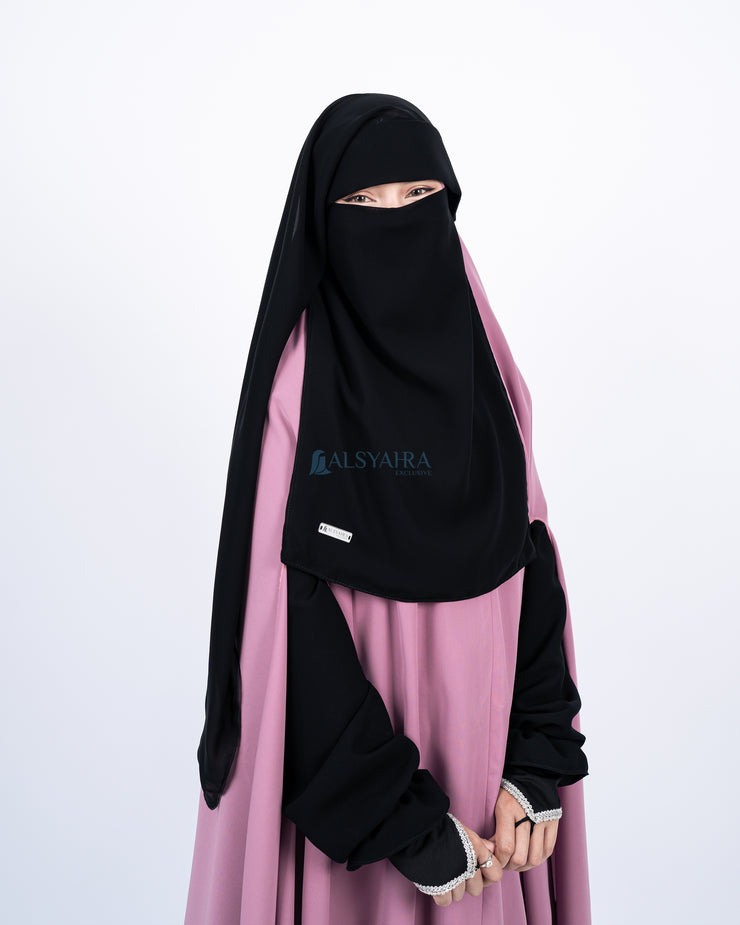 Niqab New Yaman Poni Sifon Jetblack Alsyahra Exclusive