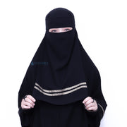 Niqab Bandana Kiswah Stripe Sifon Jetblack Alsyahra Exclusive