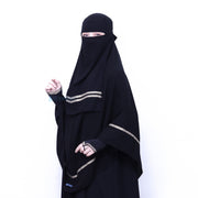 Niqab Bandana Kiswah Stripe Sifon Jetblack Alsyahra Exclusive