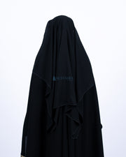Alsyahra Exclusive Niqab Yaman Poni Kancing Raudhah Kiswah Stripe Sifon Jetblack