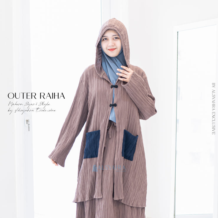 Long Outer Syari Raiha Fancy Crinkle Alsyahra Exclusive