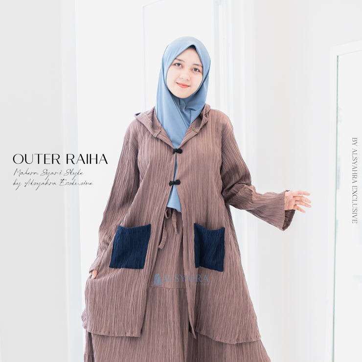 Long Outer Syari Raiha Fancy Crinkle Alsyahra Exclusive