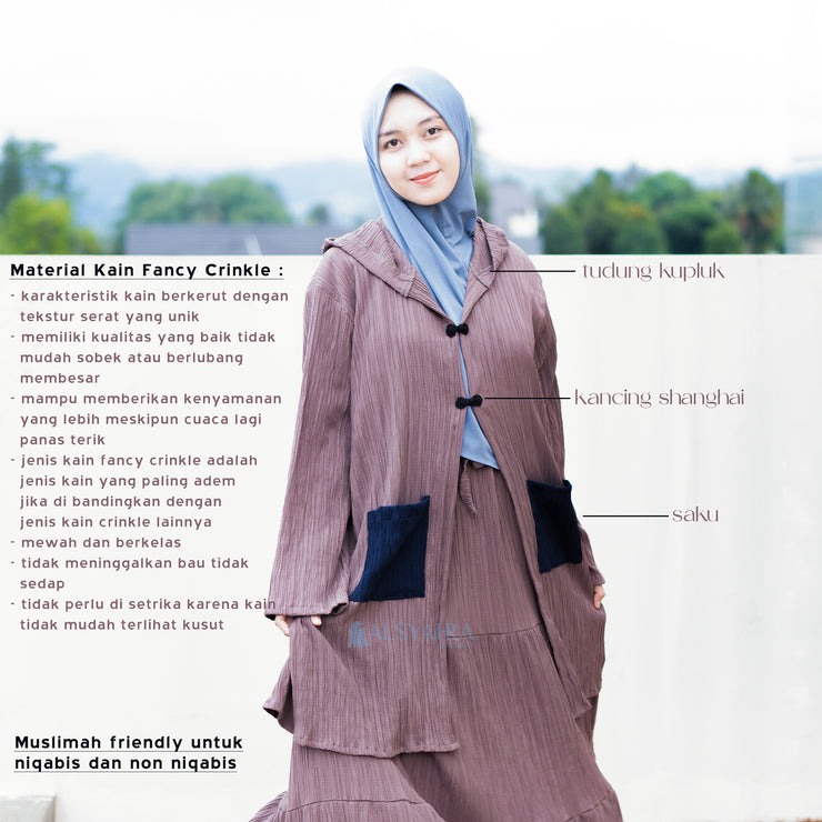 Long Outer Syari Raiha Fancy Crinkle Alsyahra Exclusive