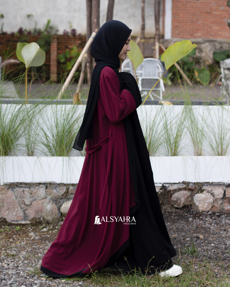 Long Outer Syari Cardigan Alia 2 Material Size L by Alsyahra Exclusive