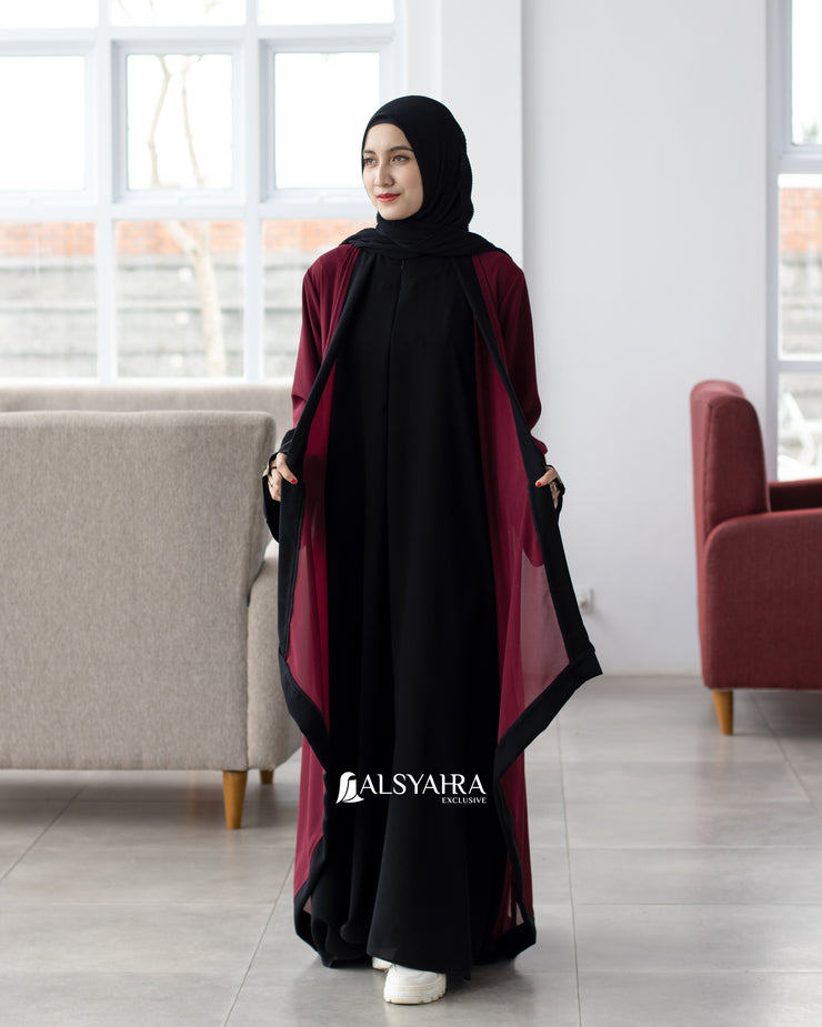 Long Outer Syari Cardigan Alia 2 Material Size L by Alsyahra Exclusive