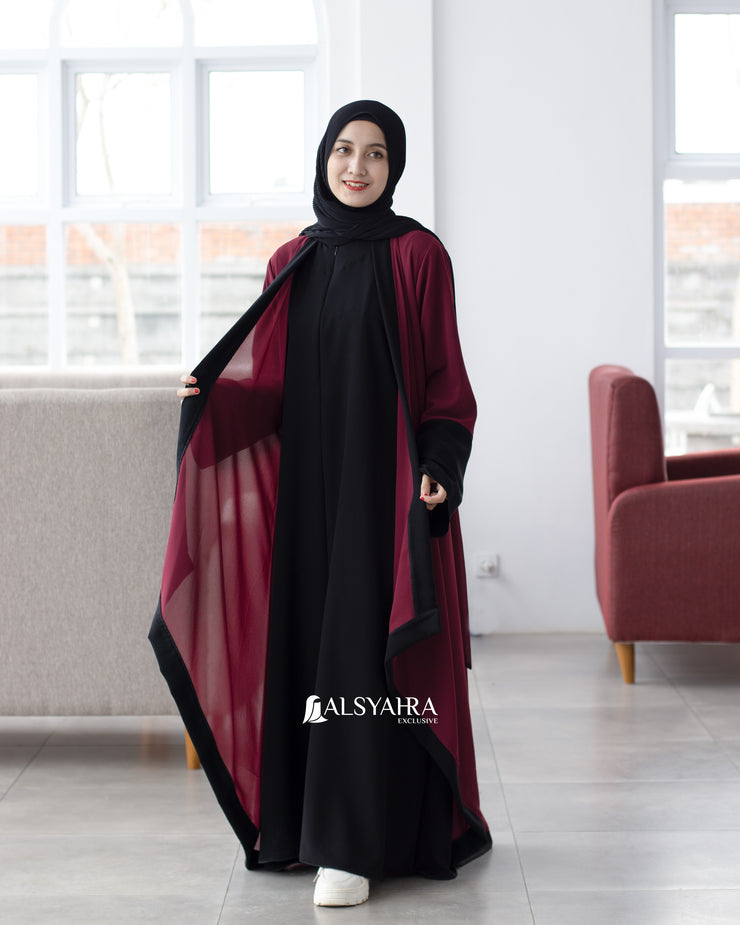 Long Outer Syari Cardigan Alia 2 Material Size L by Alsyahra Exclusive