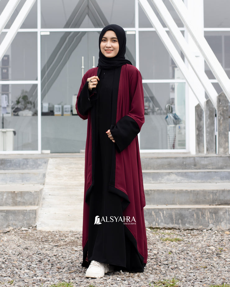 Long Outer Syari Cardigan Alia 2 Material Size L by Alsyahra Exclusive
