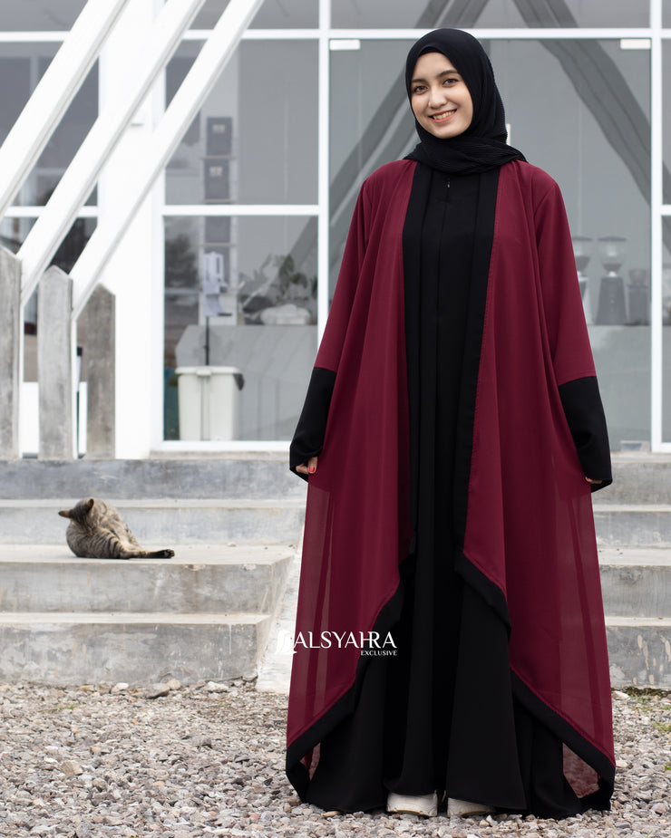 Long Outer Syari Cardigan Alia 2 Material Size L by Alsyahra Exclusive