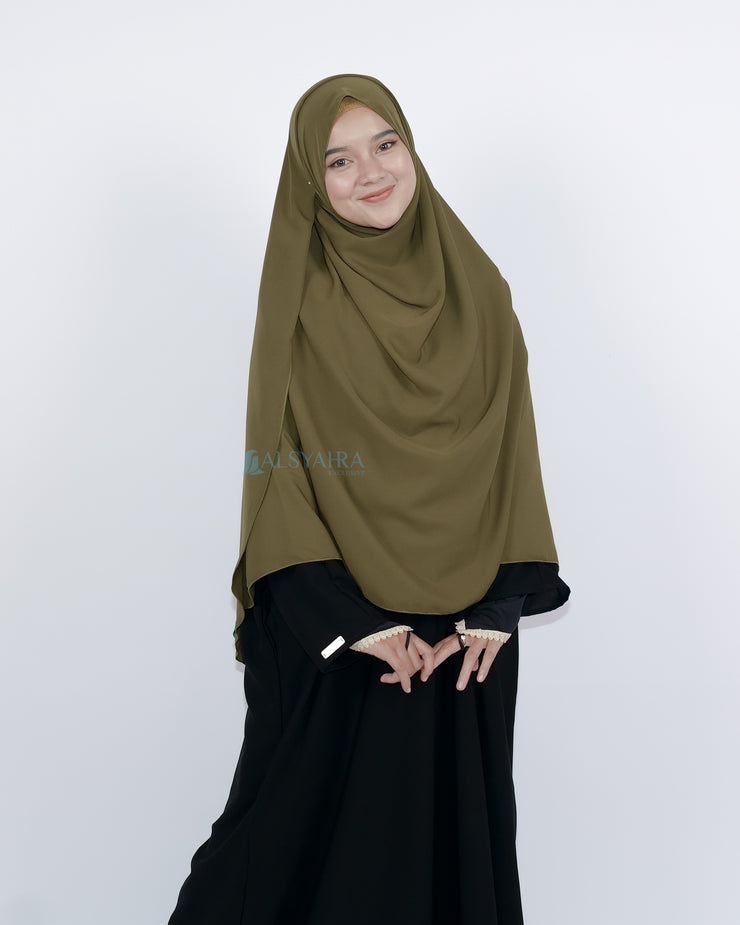 Set Pasmina Syari Hurun In Cadar Tali Size XL Luxury Wolfis Alsyahra Exclusive