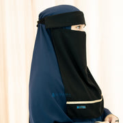 Niqab Poni Pulldown New Raaina Stripe Sifon Jetblack Alsyahra