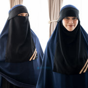 Niqab Poni Pulldown New Shajara Sifon Jetblack Alsyahra Exclusive