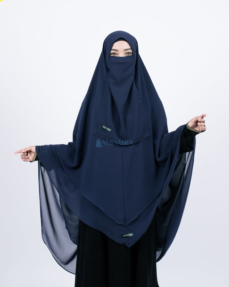Alsyahra Exclusive Set Khimar Cadar Tali Shofa Sifon Premium 2 Layer XXL