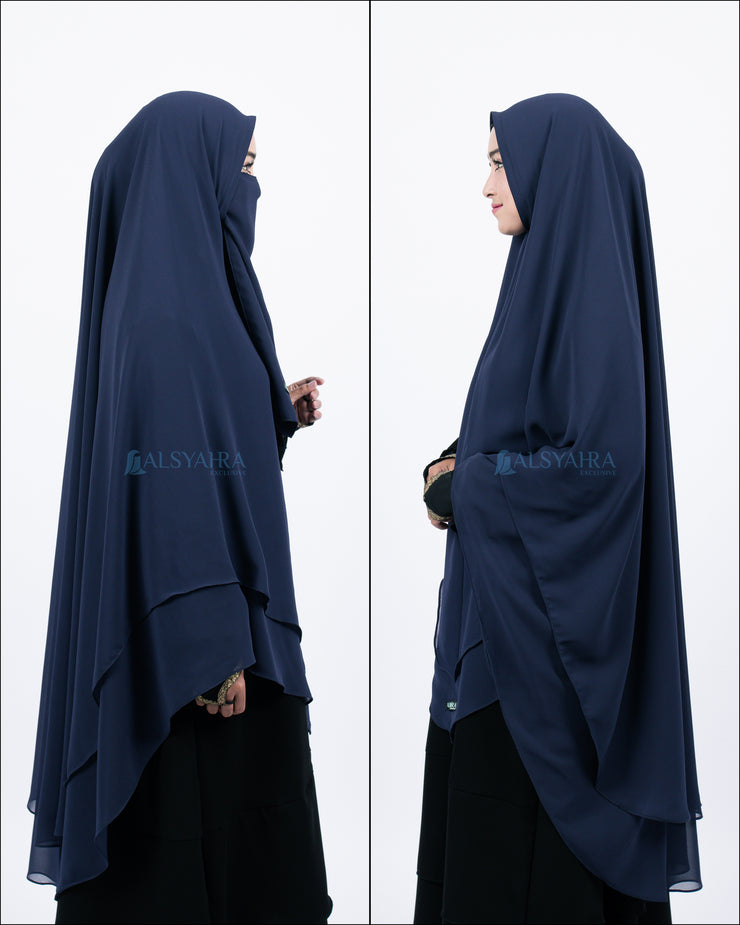 Alsyahra Exclusive Set Khimar Cadar Tali Shofa Sifon Premium 2 Layer XXL