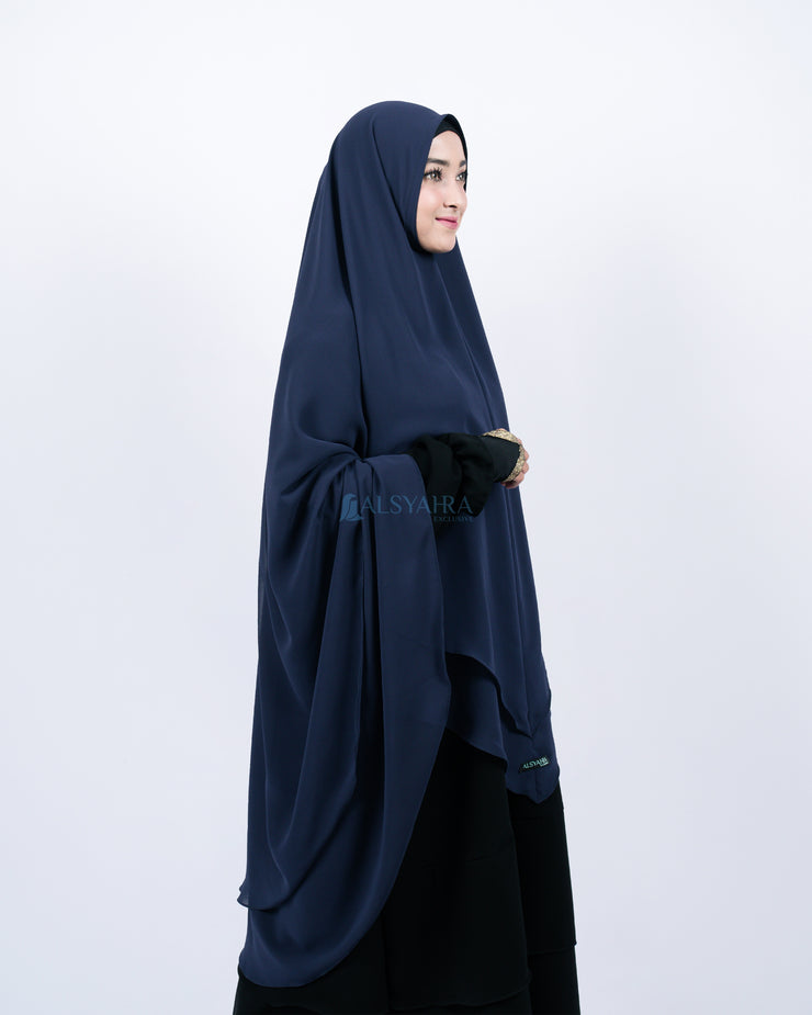 Alsyahra Exclusive Set Khimar Cadar Tali Shofa Sifon Premium 2 Layer XXL