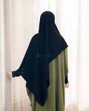 Alsyahra Exclusive Set Pasmina Syari Cadar Tali Anatolia Sifon Jetblack