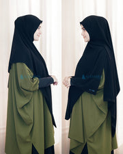Alsyahra Exclusive Set Pasmina Syari Cadar Tali Anatolia Sifon Jetblack
