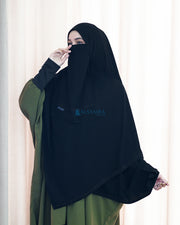 Alsyahra Exclusive Set Pasmina Syari Cadar Tali Anatolia Sifon Jetblack