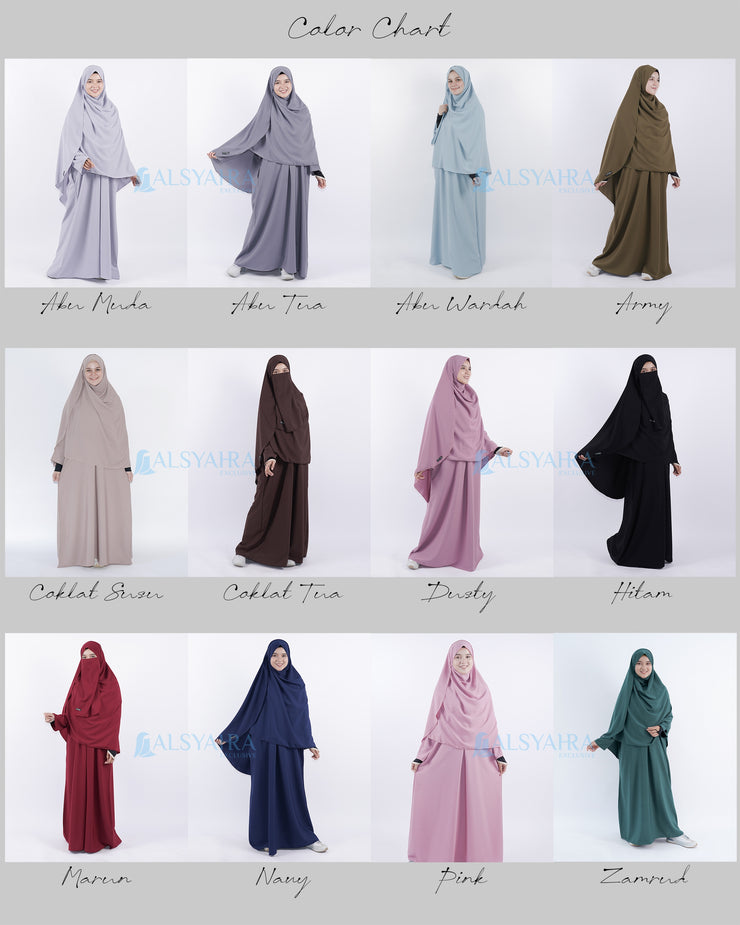 Bundling Gamis Pasmina Hurun in L Luxury Wolfis Alsyahra Exclusive