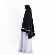 Alsyahra Exclusive Set Khimar Pita India Non Pet Niqab Bandana Jetblack XL