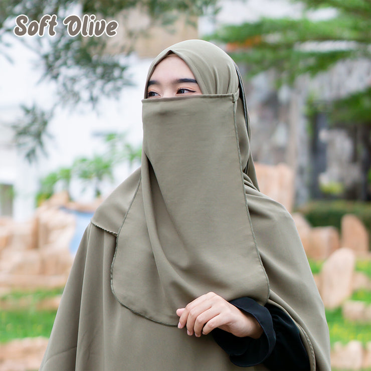 Alsyahra Exclusive Set Khimar Zayyana Zipper Size XL Soft Crown Exclusive