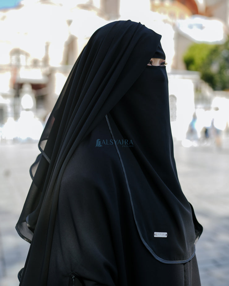 Niqab Yaman Bisban 2 Layer Size M Sifon Jetblack Alsyahra Exclusive