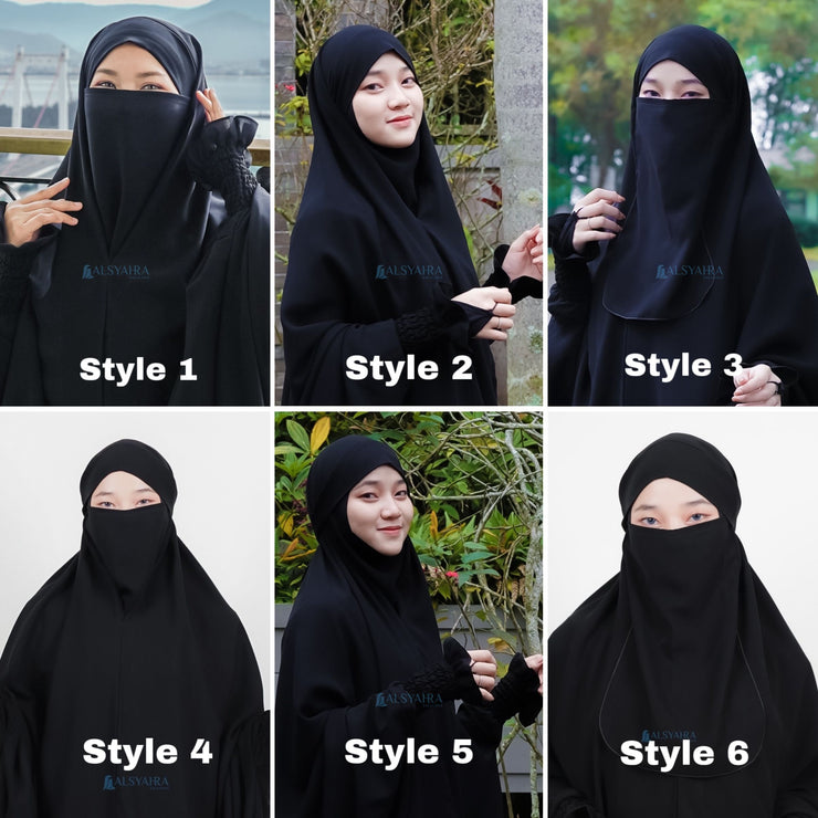 Alsyahra Exclusive French Khimar Rashiqa Jetblack