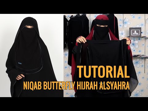 Niqab Butterfly Hijrah Chiffon Silk Jetblack Alsyahra Exclusive