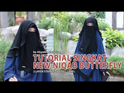 Niqab New Butterfly 2 Layer Chiffon Silk Jetblack Alsyahra Exclusive