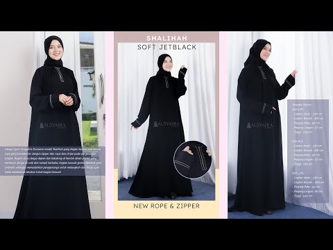 Abaya Gamis Syari Shalihah Jetblack Alsyahra Exclusive
