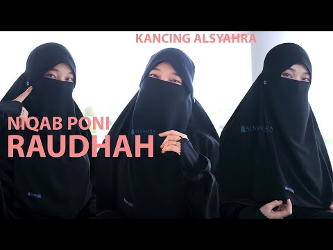 Alsyahra Exclusive Niqab Poni Kancing Raudhah Sifon Jetblack