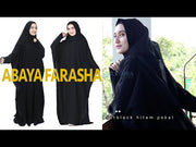 Abaya Syari Farasha Stripe Bisban Putih Zipper Jetblack Alsyahra Exclusive