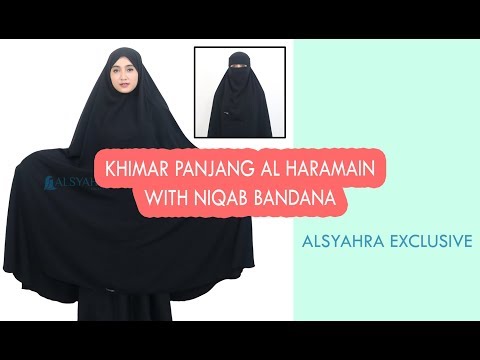 Set Khimar Syari Haramain Niqab Bandana Non Pet Luxury Wolfis Alsyahra Exclusive