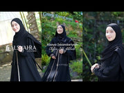 Gamis Abaya Iskandariyah Sifon Silk Jetblack by Alsyahra Exclusive