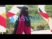 Niqab Yaman Alshams Chiffon Silk Jetblack Alsyahra Exclusive