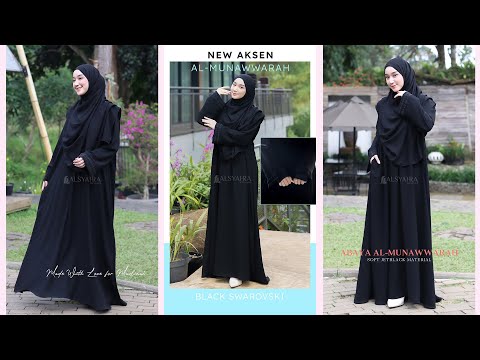 Abaya Gamis Syari Al Munawwarah Jetblack Alsyahra Exclusive
